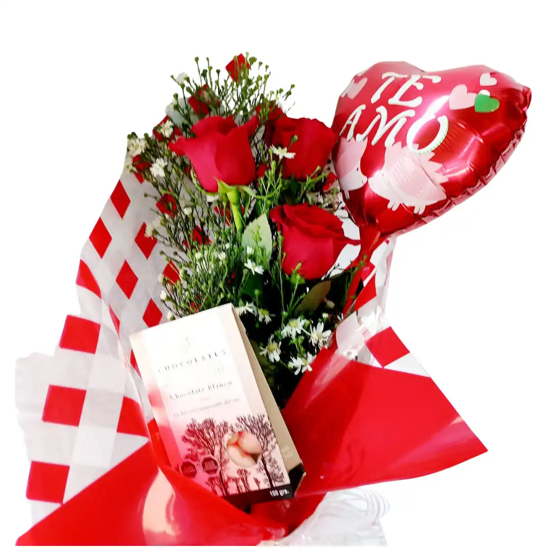 Promoción Ramo 3 Rosas Rojas Te Amo