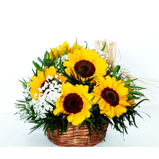 Canasto mimbre 8 Girasoles